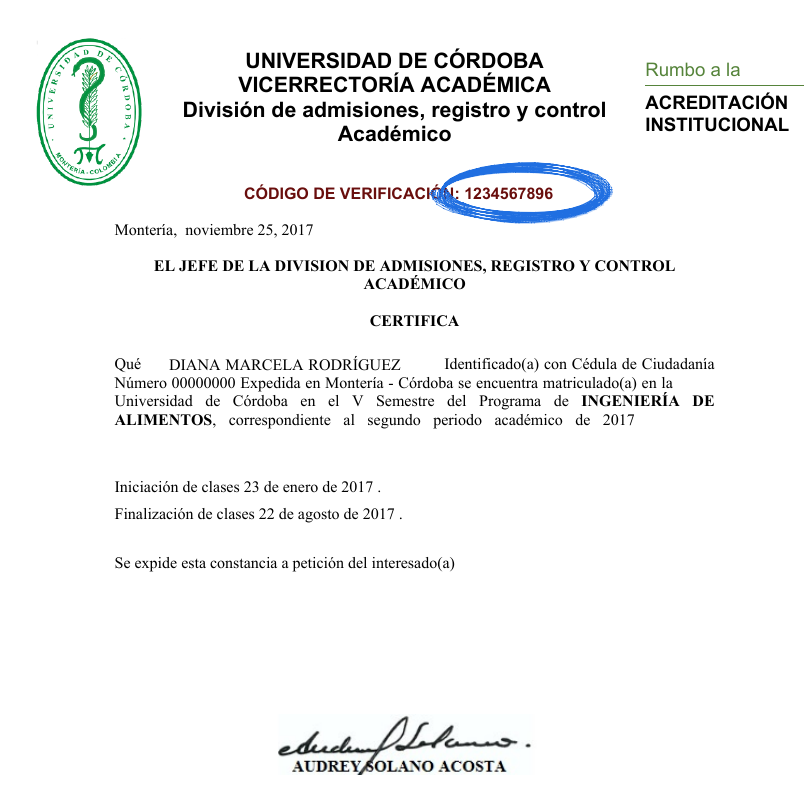 Verificación De Validez Tienda Virtual Universidad De Córdoba